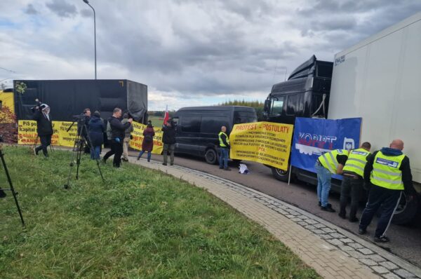 Protest przewoźników na granicy polsko-ukraińskiej